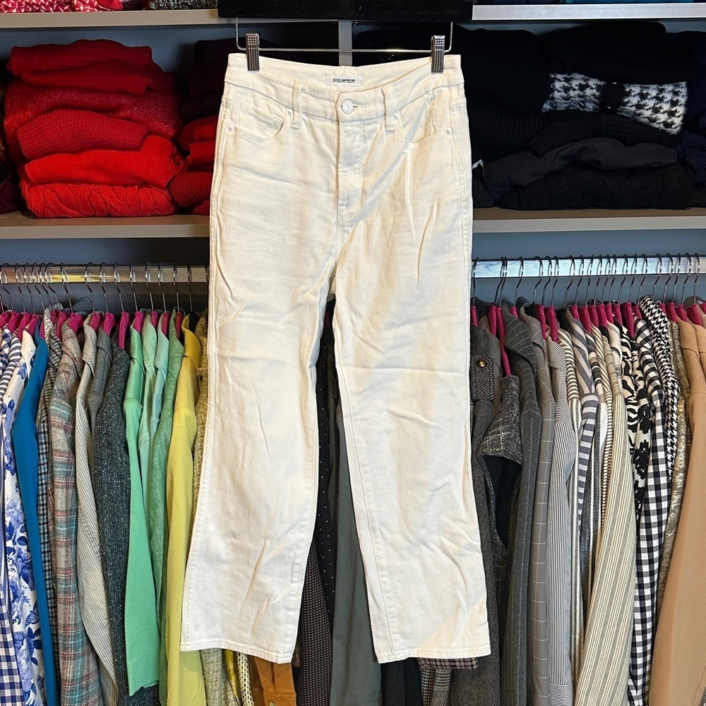 Good American Curve white distressed high rise jeans size 25
